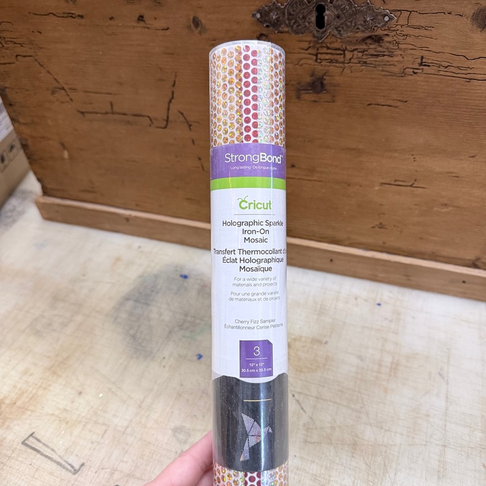 Cricut StrongBond Holographic Sparkle Iron-On Mosaic - rose gold